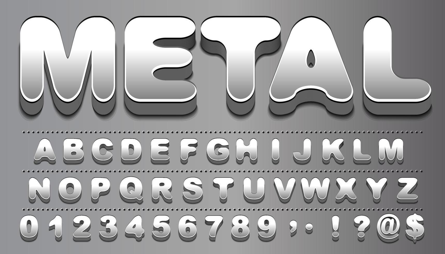 set metalen letters. typografie design.eps10 vector. vector