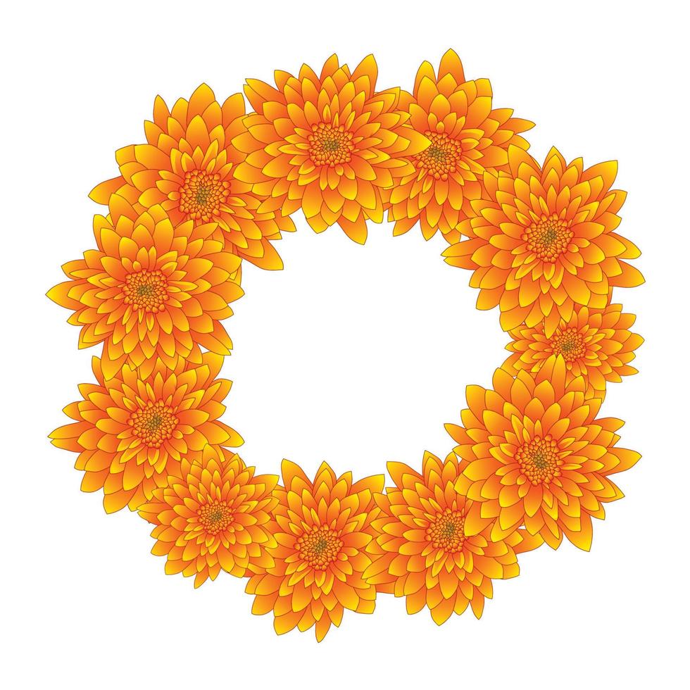 gele chrysantenkrans vector