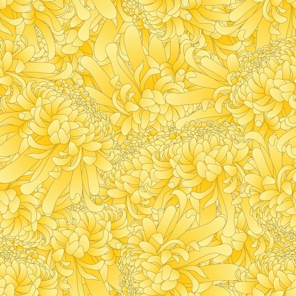 gele chrysant bloem naadloze achtergrond vector