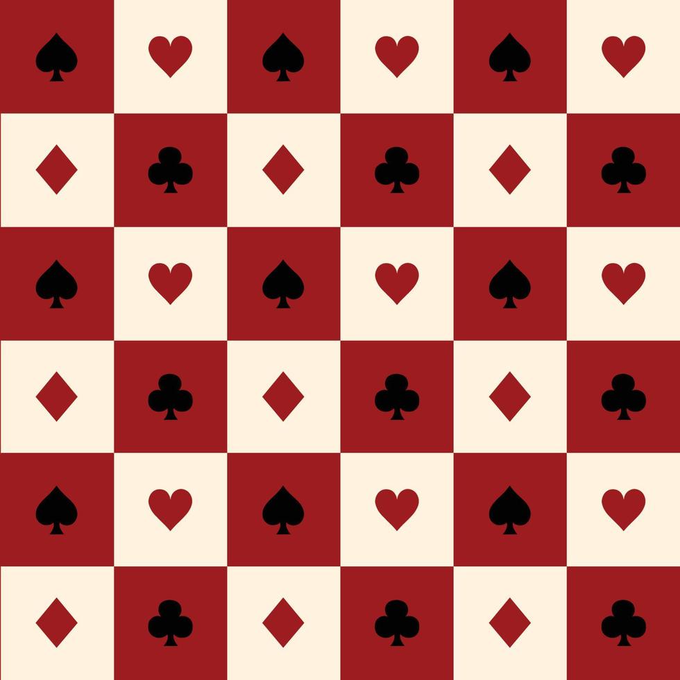 kaart past bij rood bordeaux crème beige zwart wit schaakbord achtergrond vector