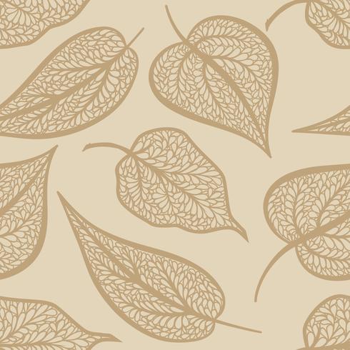 Bloemmotief met bladeren Natuur naadloze achtergrond. Herfst decor vector