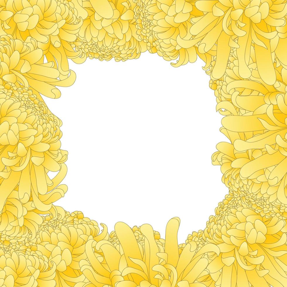 gele chrysant bloemenrand vector