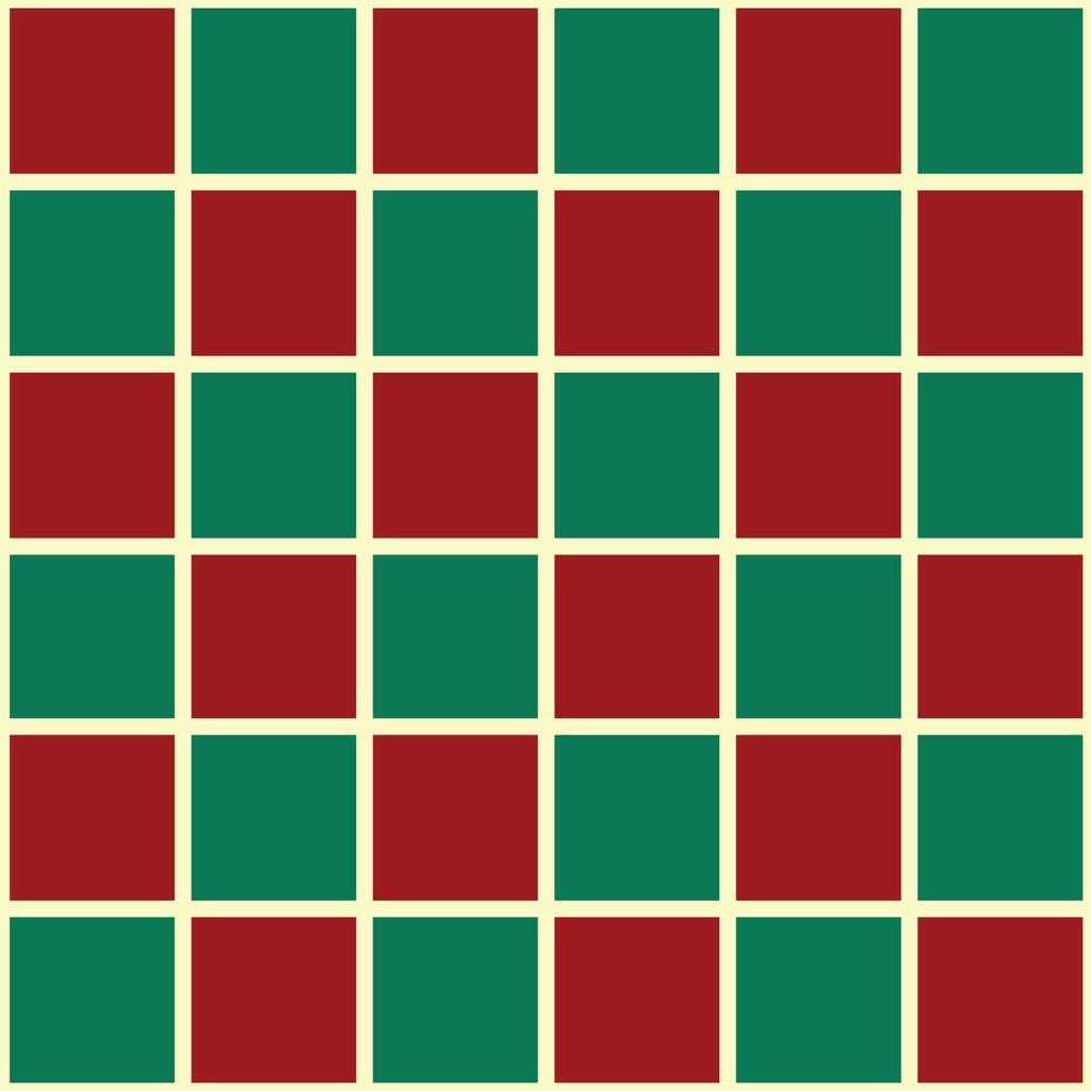 groen rood raster kerst schaakbord achtergrond vector