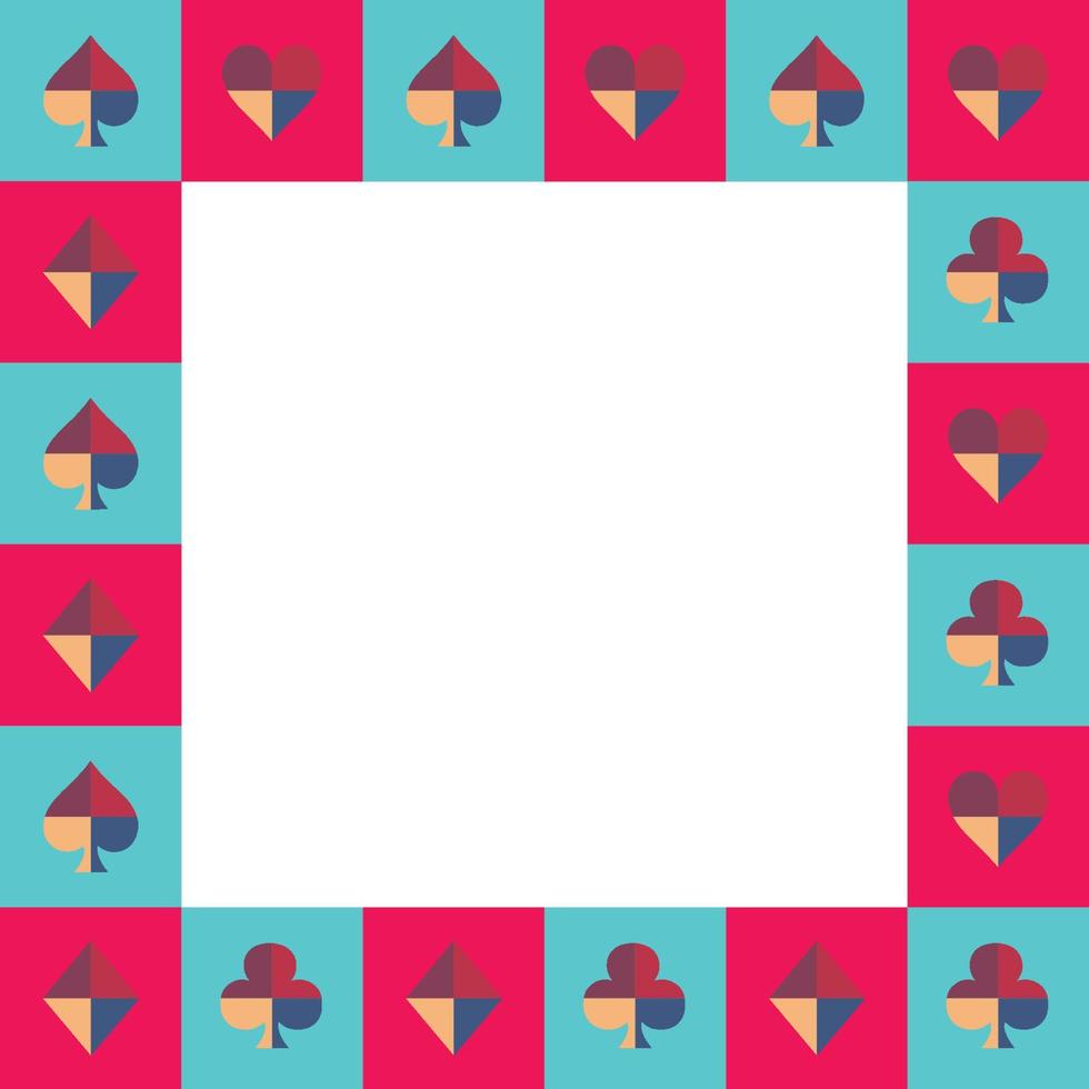 kaart pak schaakbord blauwe lucht en roze rand vector