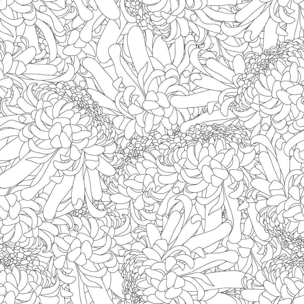 chrysant overzicht bloem naadloze achtergrond vector