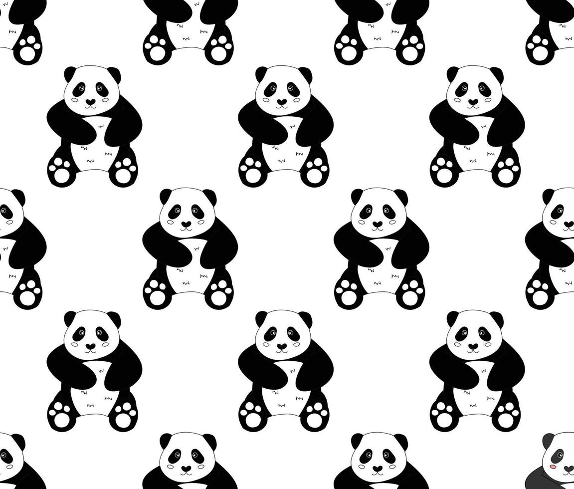 schattige panda op witte achtergrond vector