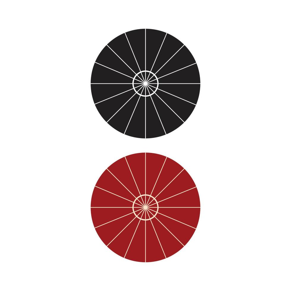 paraplu bovenaanzicht pictogram vectorillustratie. parasol plat bord vector