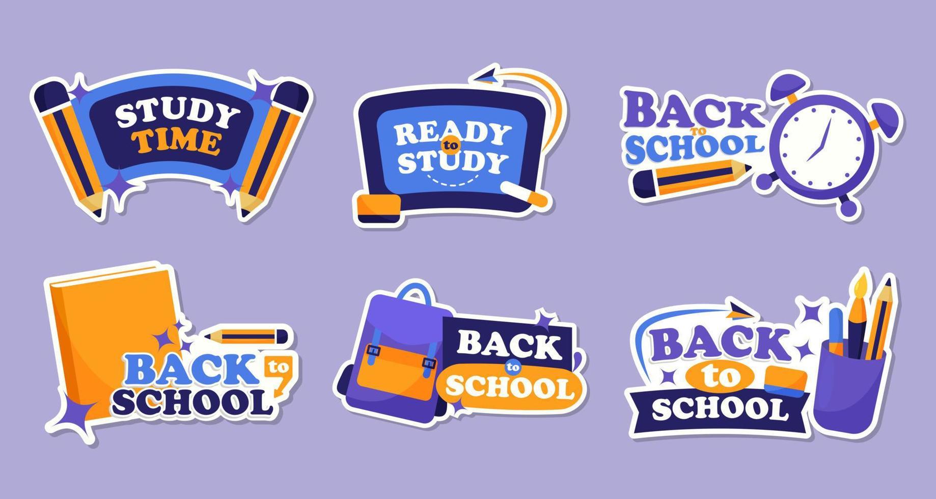 terug naar school stickercollectie vector