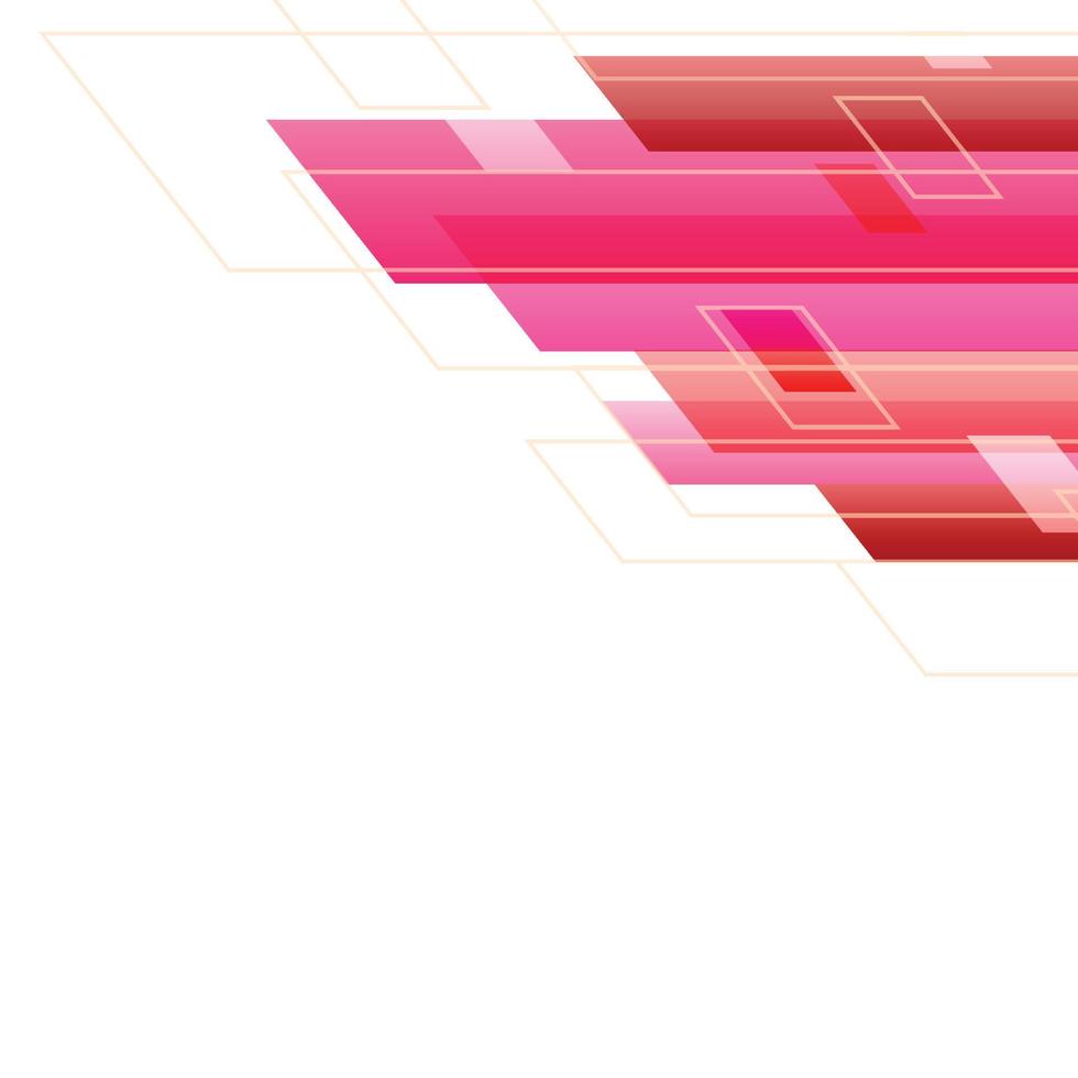roze Toon abstracte vierkante technologie witte achtergrond. vector