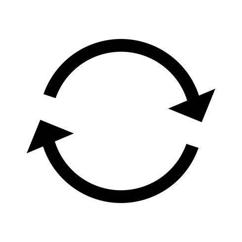 Herhaal Glyph Black-pictogram vector