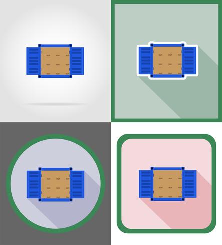 vracht container levering plat pictogrammen vector illustratie