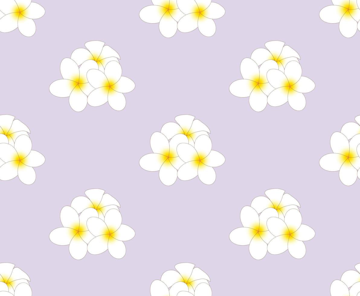 plumeria, frangipani naadloos op paarse achtergrond vector