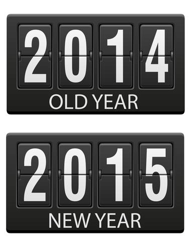mechanische scorebord oud en het nieuwe jaar vector illustratie