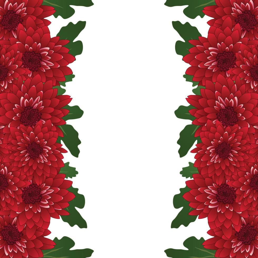 rode moeder, chrysant bloemenrand vector