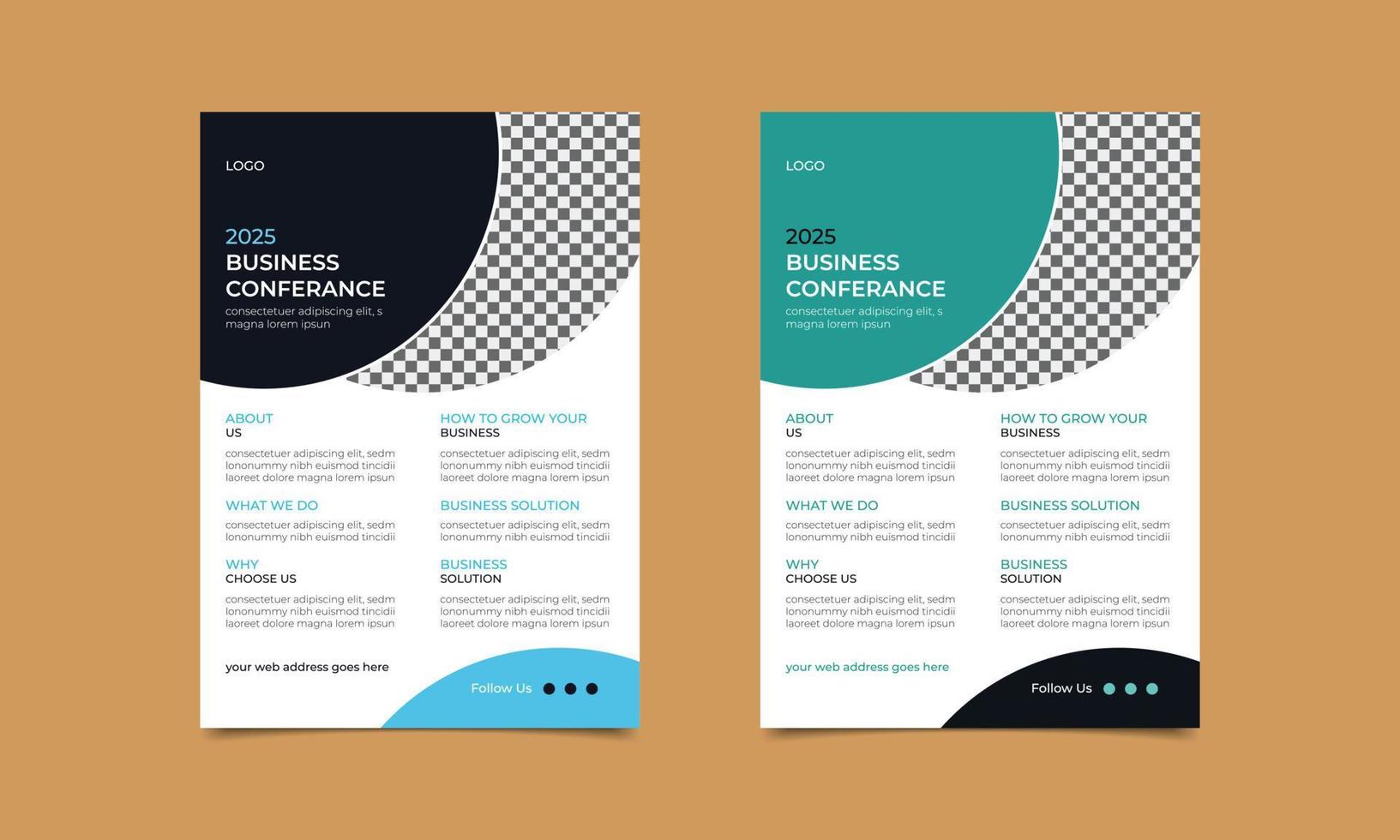 eenvoudige en moderne professionele zakelijke conferentie flyer ontwerp lay-out sjabloon. vectorillustratie. vector