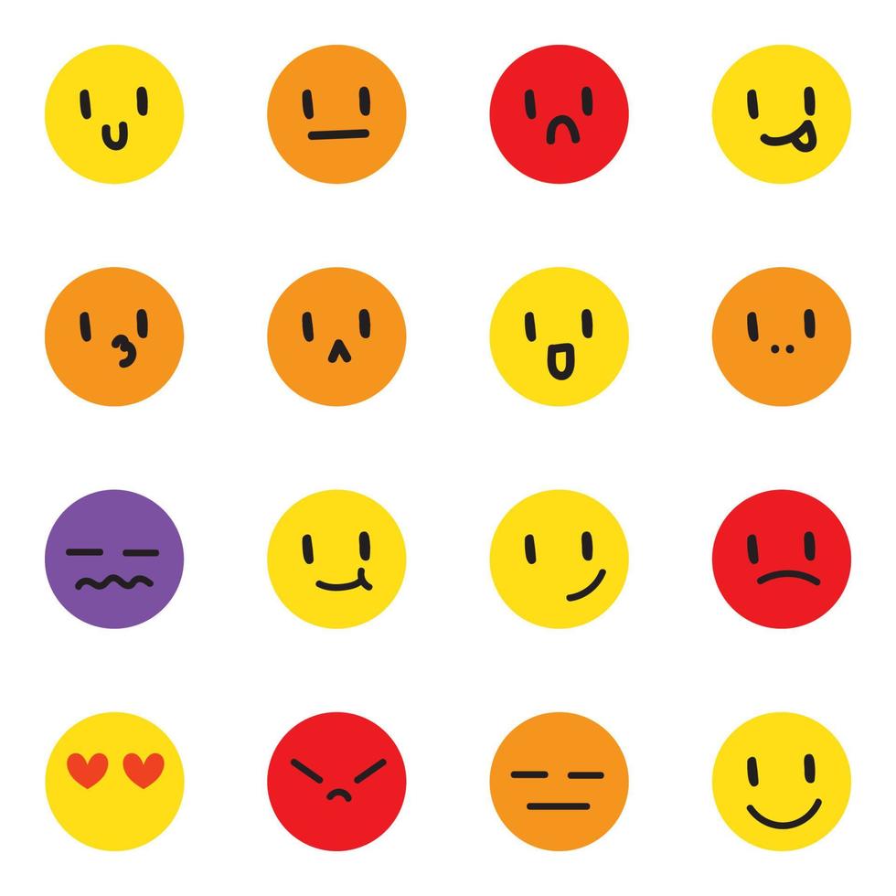 set van emoji-gezicht vector