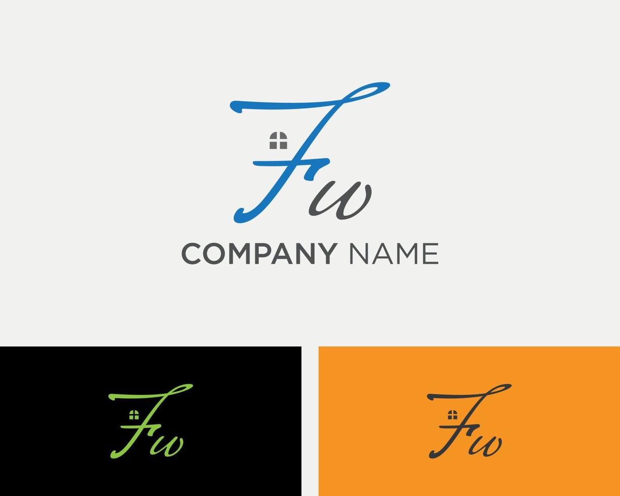 fw huis logo ontwerpsjabloon vector