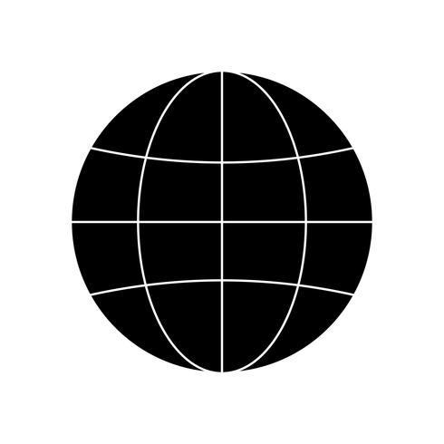 Globe Glyph Black pictogram vector