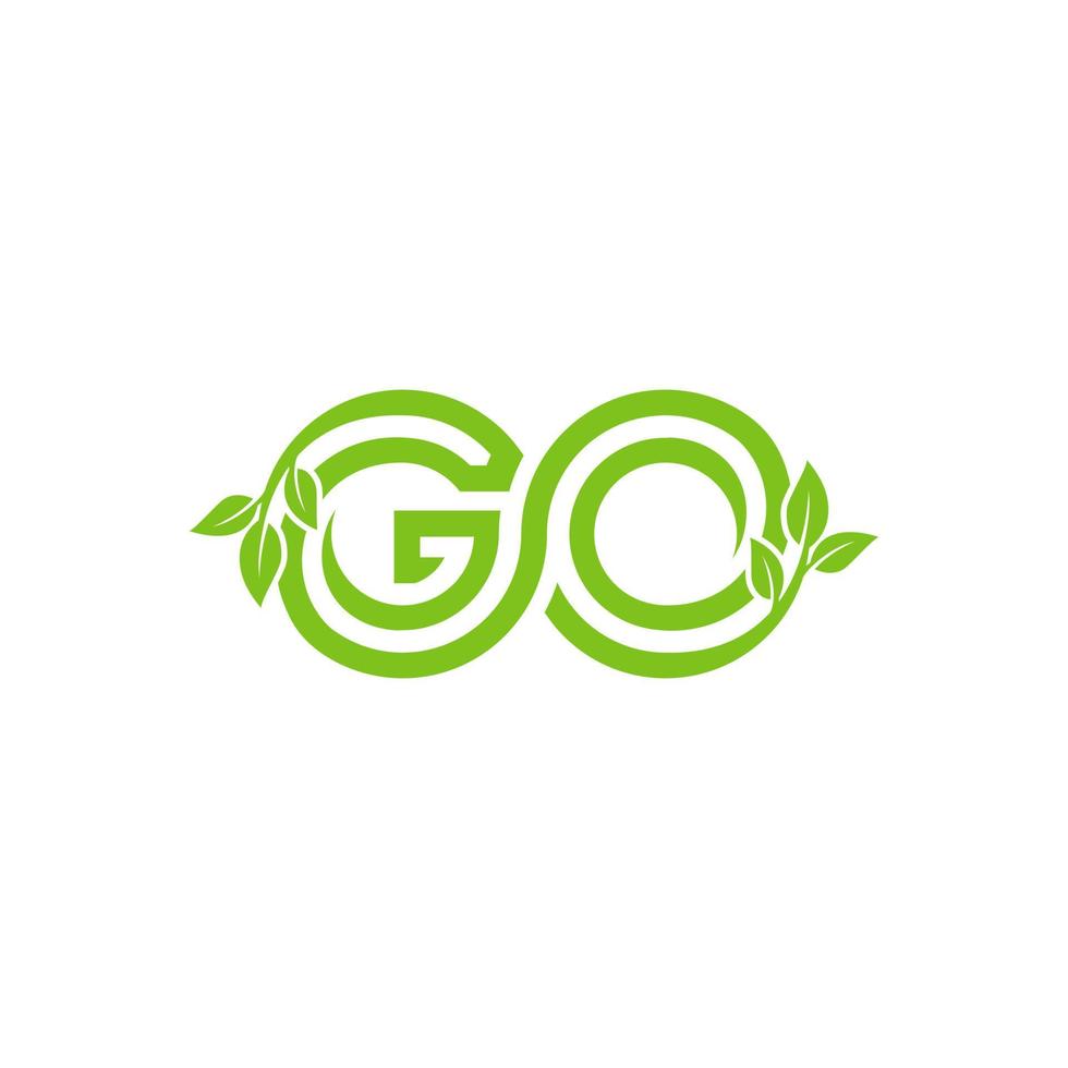 ga brief met groen blad logo ontwerpconcept. vectorillustratie. vector