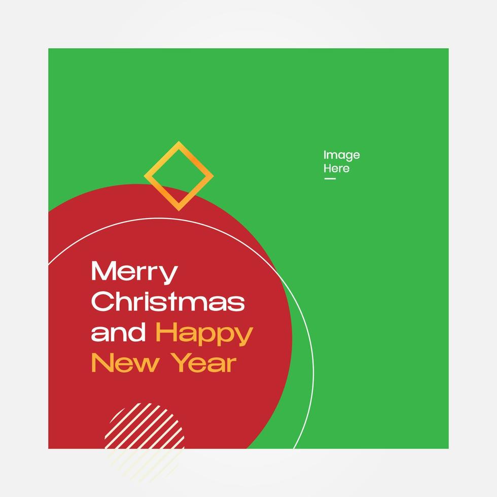 groene post merry christmas-ontwerpsjabloon, geschikt voor sociale inhoudsmedia vector