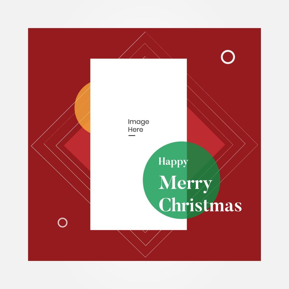 post merry christmas-ontwerpsjabloon, geschikt voor sociale media vector