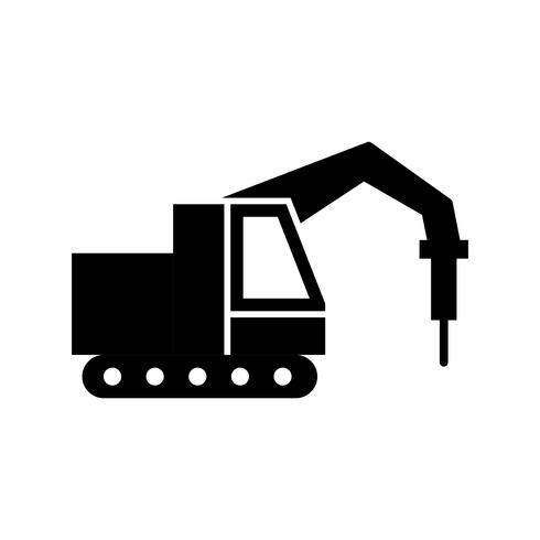 Rock breaker Glyph Black pictogram vector