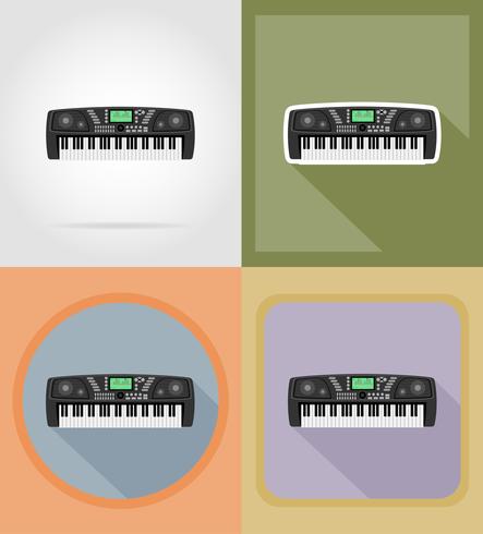 synthesizer plat pictogrammen vector illustratie