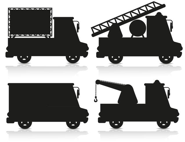 auto pictogrammenset zwart silhouet vectorillustratie vector