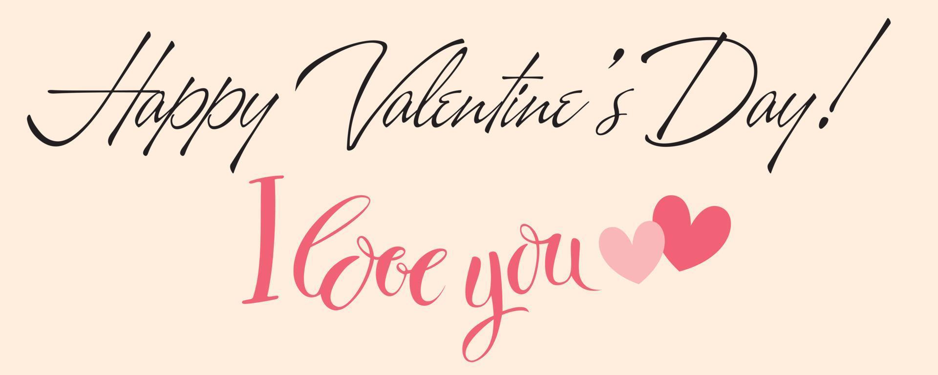Valentijnsdag achtergrond met hart patroon en typografie van happy Valentijnsdag tekst. vectorillustratie. behang, flyers, uitnodiging, posters, brochure, banners vector