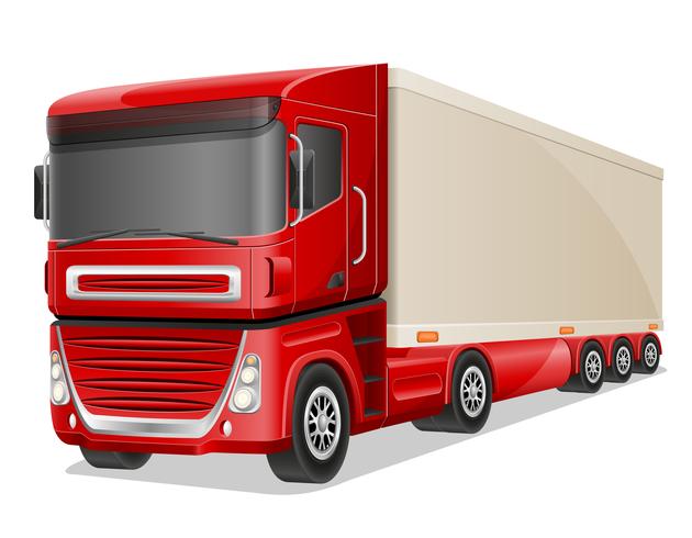 grote rode vrachtwagen vectorillustratie vector