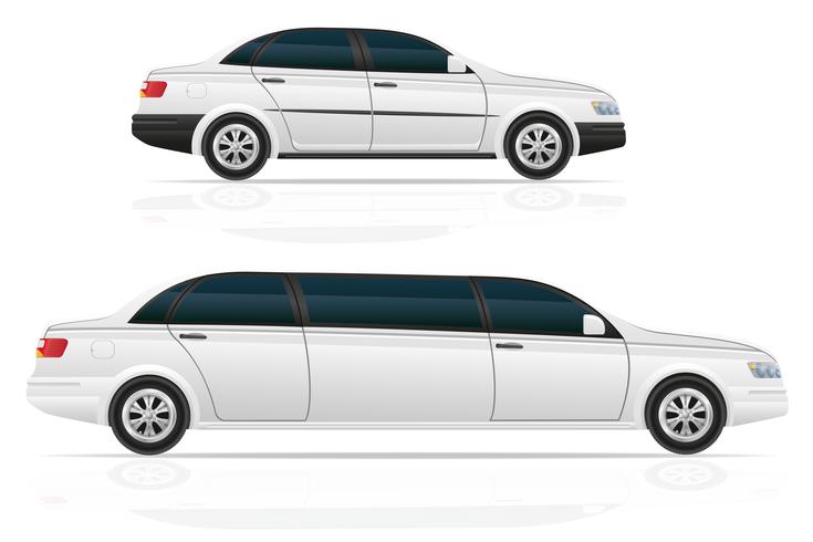 auto sedan en limousine vectorillustratie vector