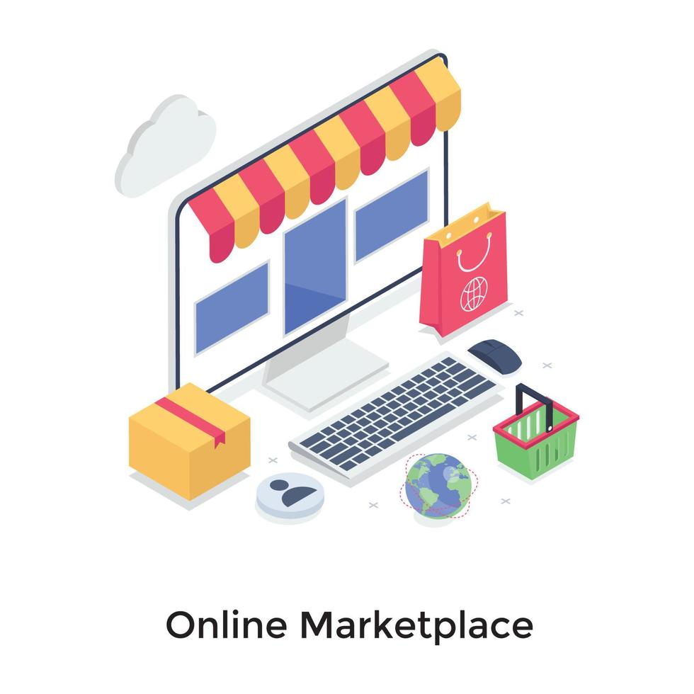 online marktplaats concepten vector