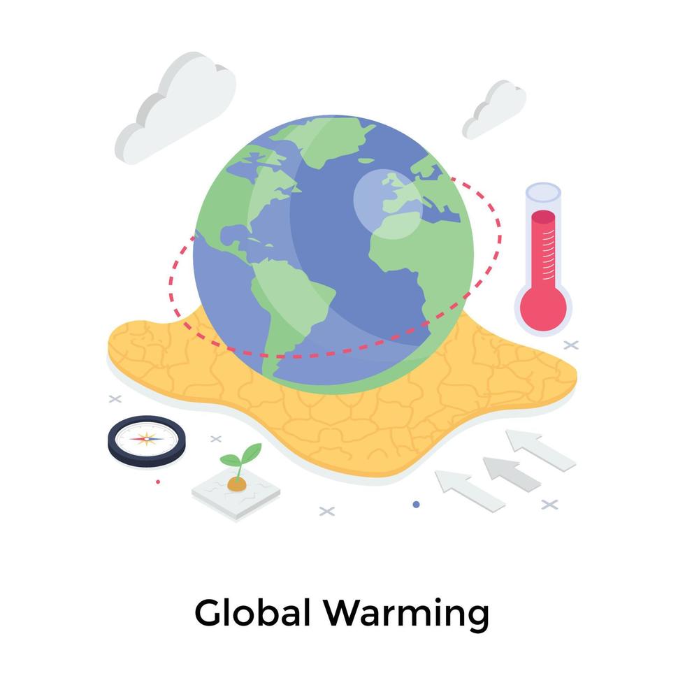 concepten voor opwarming van de aarde vector