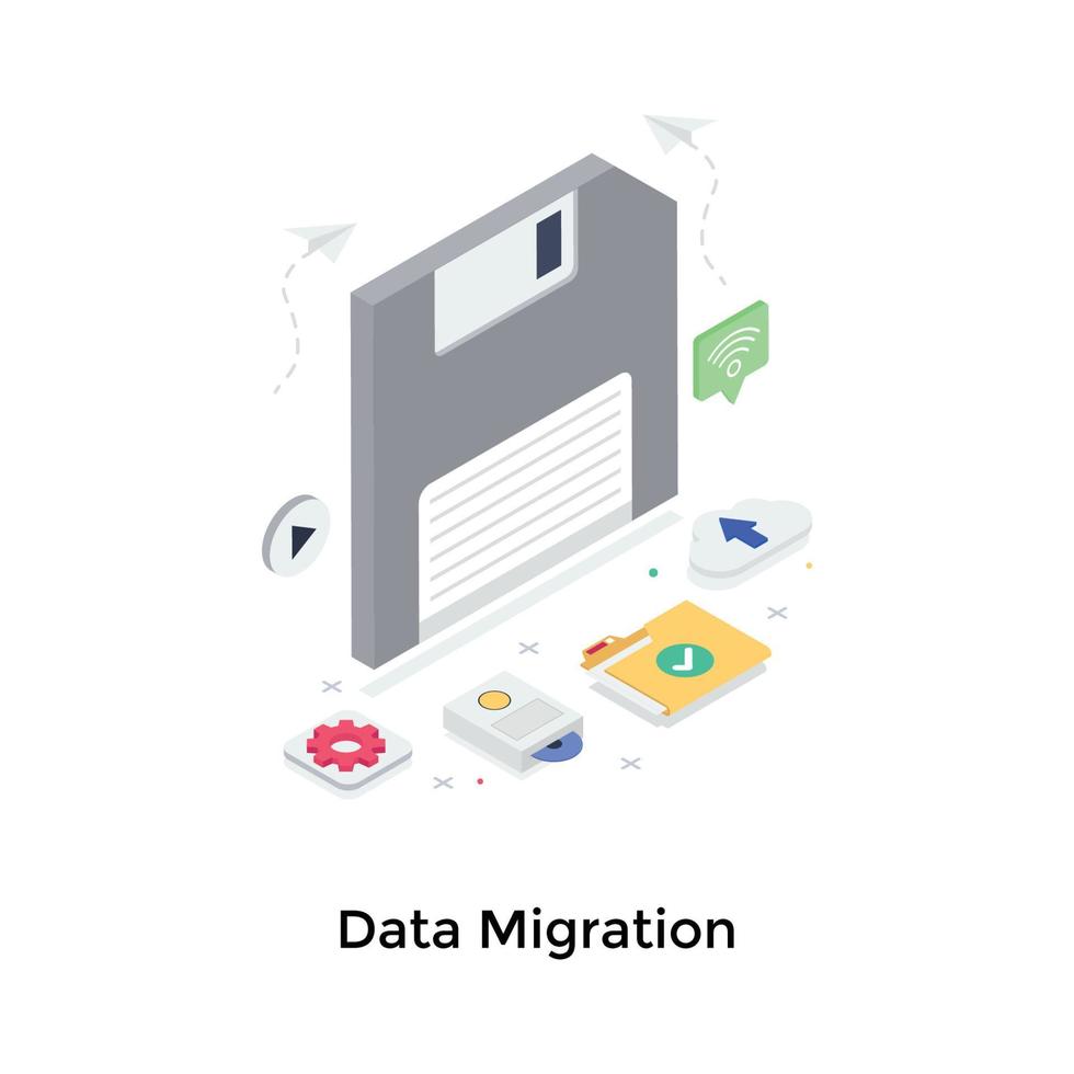 concepten voor gegevensmigratie vector