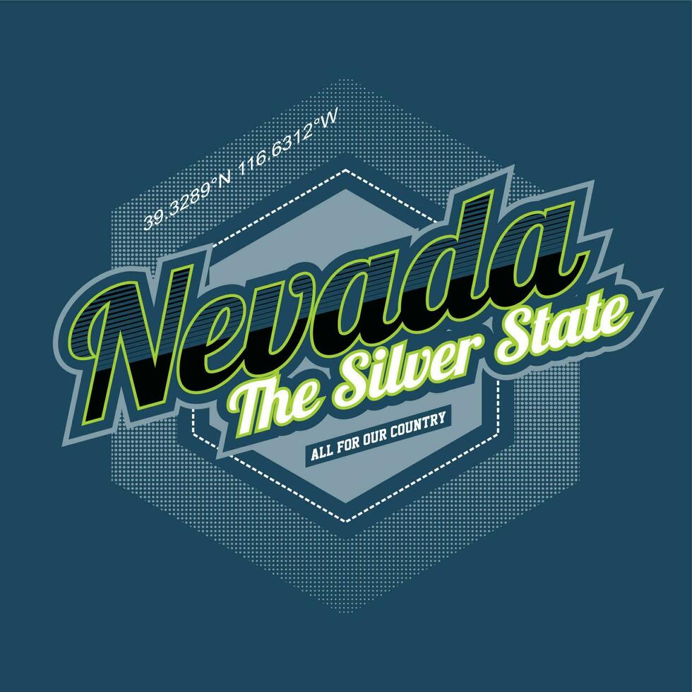 Nevada belettering handen typografie grafisch ontwerp in vectorillustratie. vector