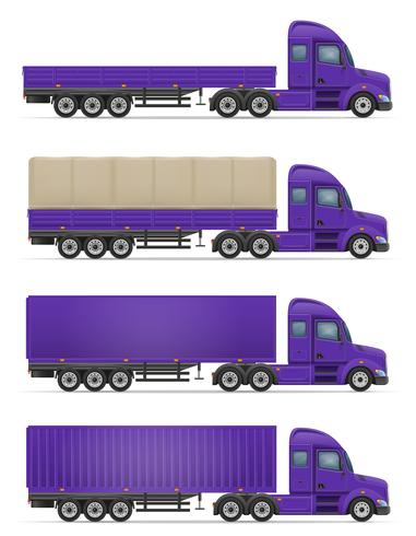 vrachtwagen oplegger voor transport van goederen vectorillustratie vector