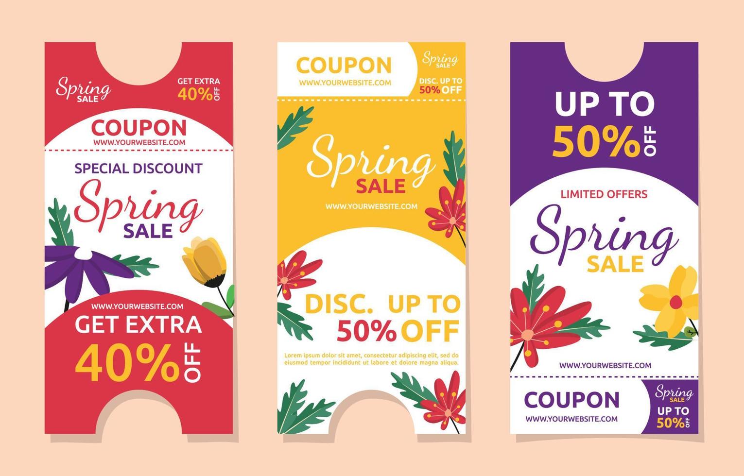 coupon lente verkoop bloem bloemen seizoen marketing banner bedrijf vector