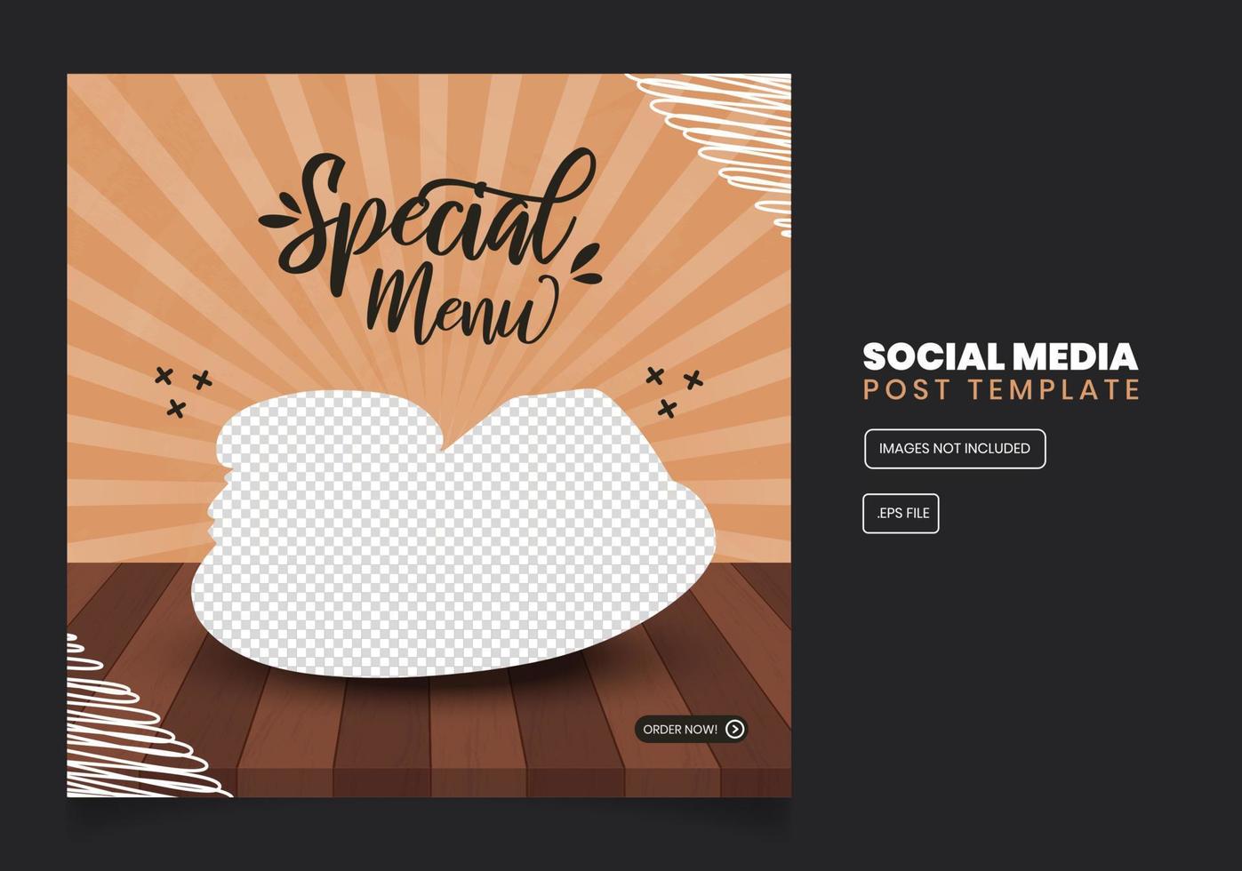 speciale heerlijke hamburger social media banner postsjabloon vector