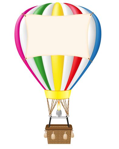 hete luchtballon en lege banner vectorillustratie vector