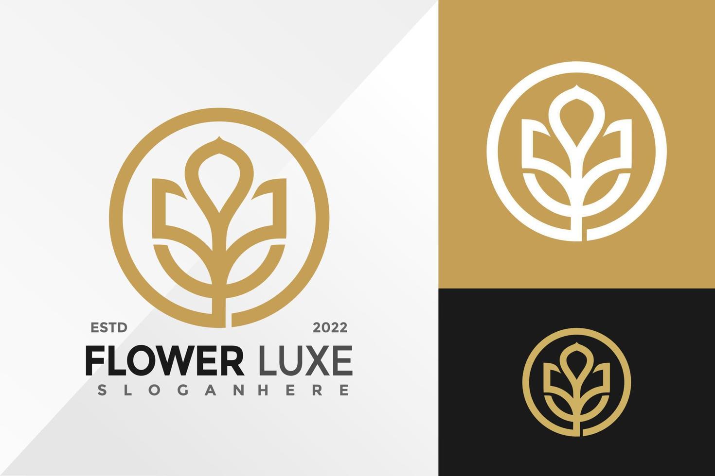 gouden bloem bloei logo ontwerp vector illustratie sjabloon