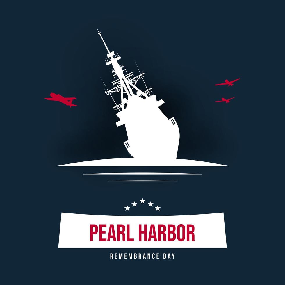 Pearl Harbor herdenkingsdag achtergrond. vector