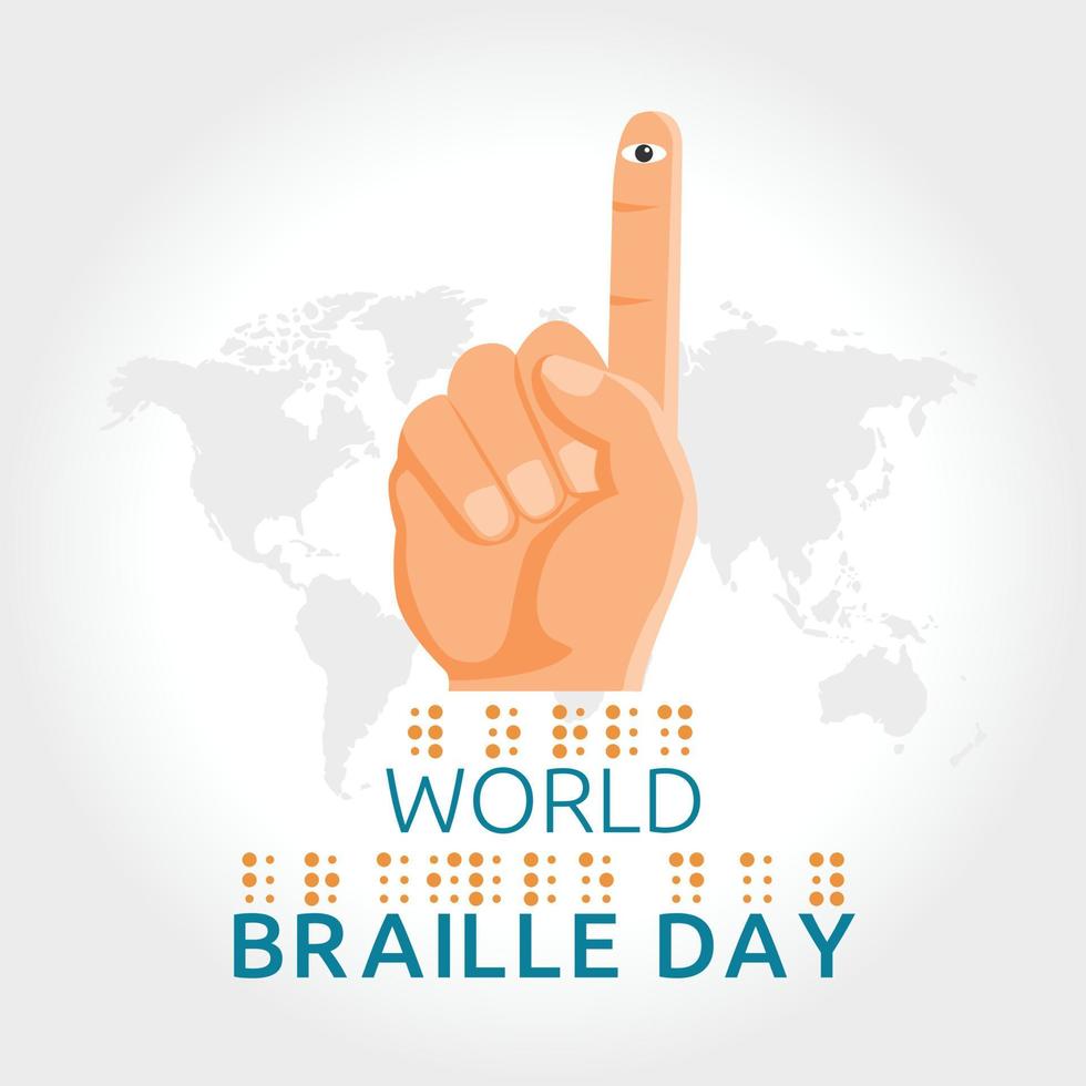 wereld braille dag vectorillustratie. geschikt voor wenskaartposter en banner vector