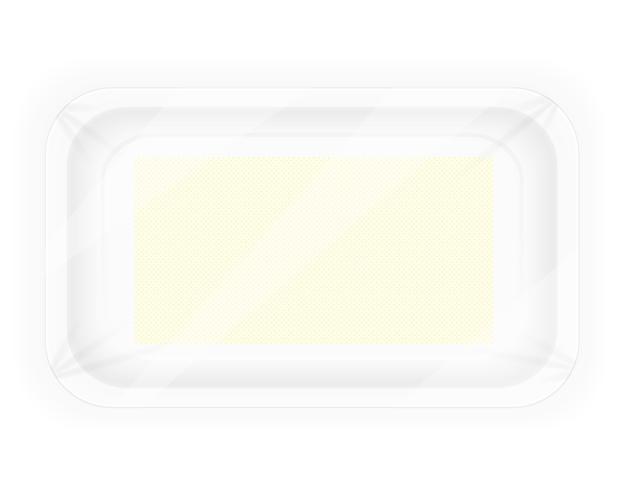 witte plastic container verpakking voor voedsel vectorillustratie vector