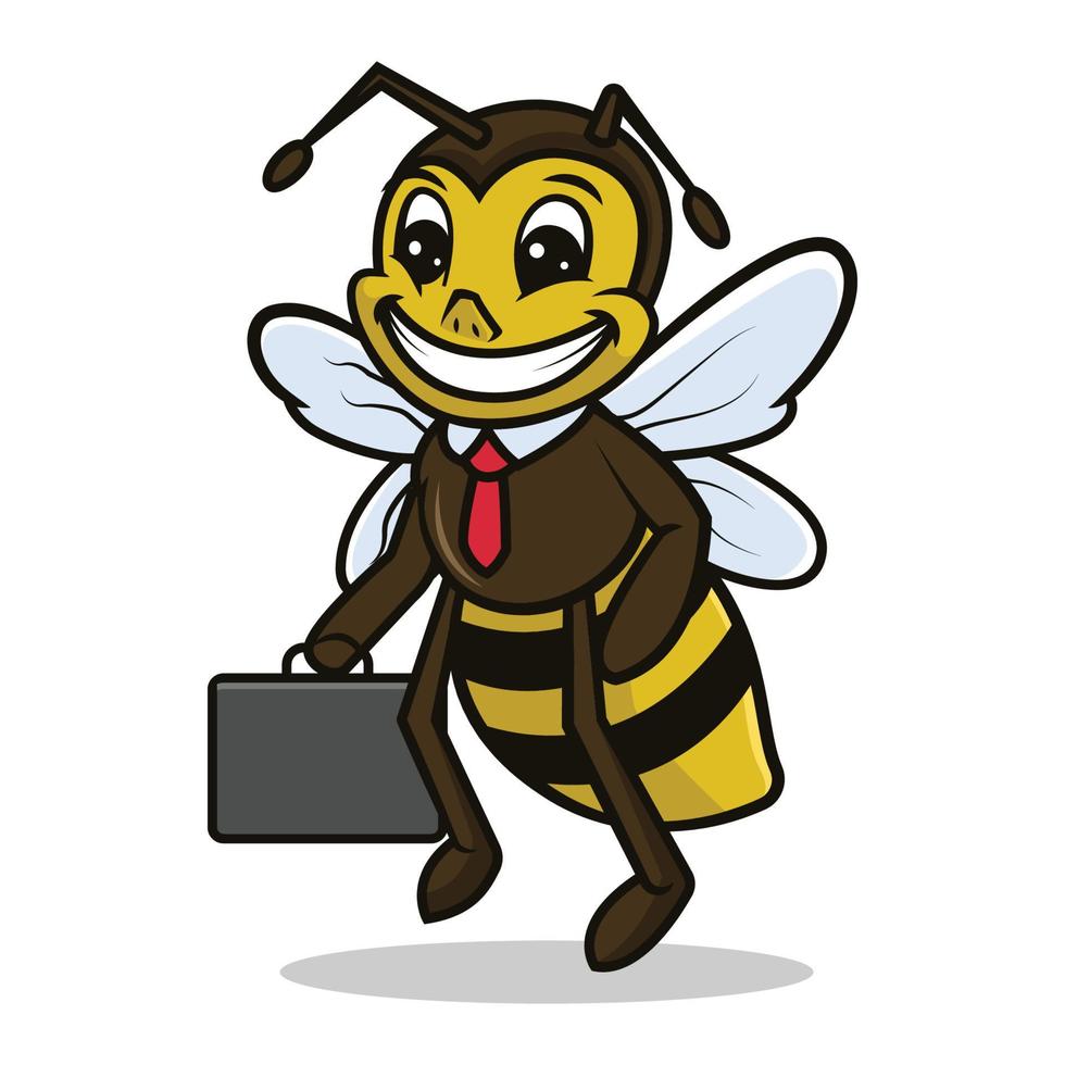 premium bijen mascotte ontwerp vector