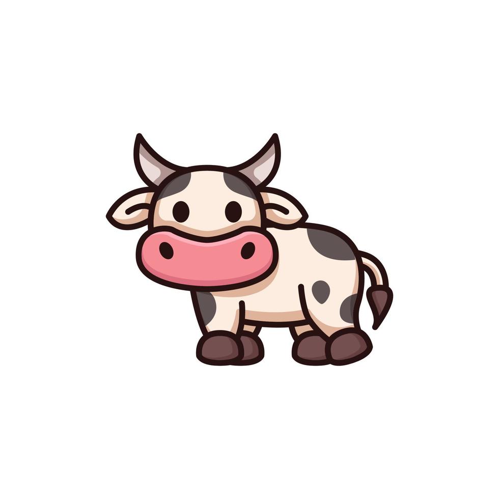 schattige koe mascotte vector