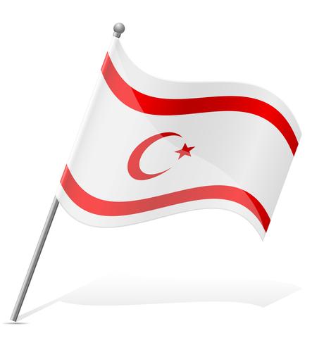 vlag Turkse Republiek Noord-Cyprus vectorillustratie vector