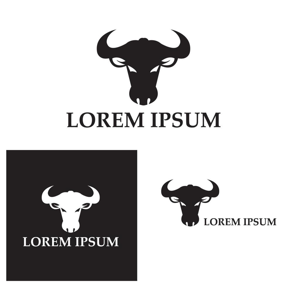 stier hoorn logo en symbool sjabloon pictogrammen app vector