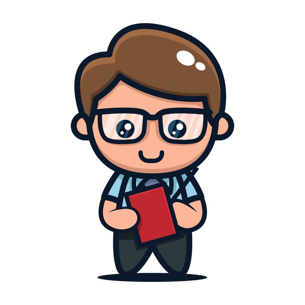 leuke nerd jongen vector