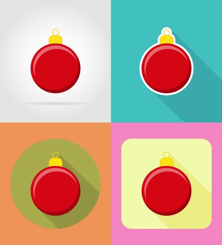 Kerstmis en Nieuwjaar plat pictogrammen vector illustratie