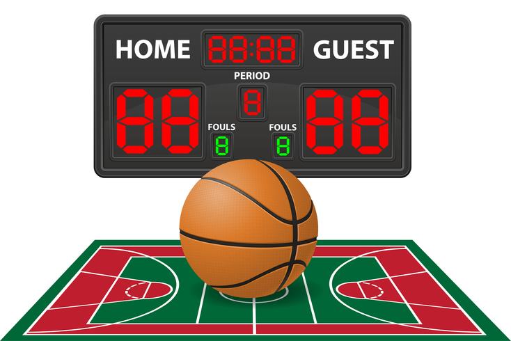 basketbal sport digitale scorebord vectorillustratie vector